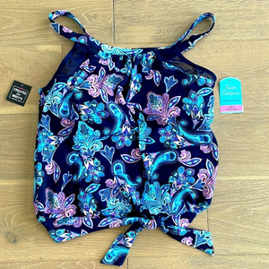 Nwt Swim Solutions Tankini Floral Swim Top